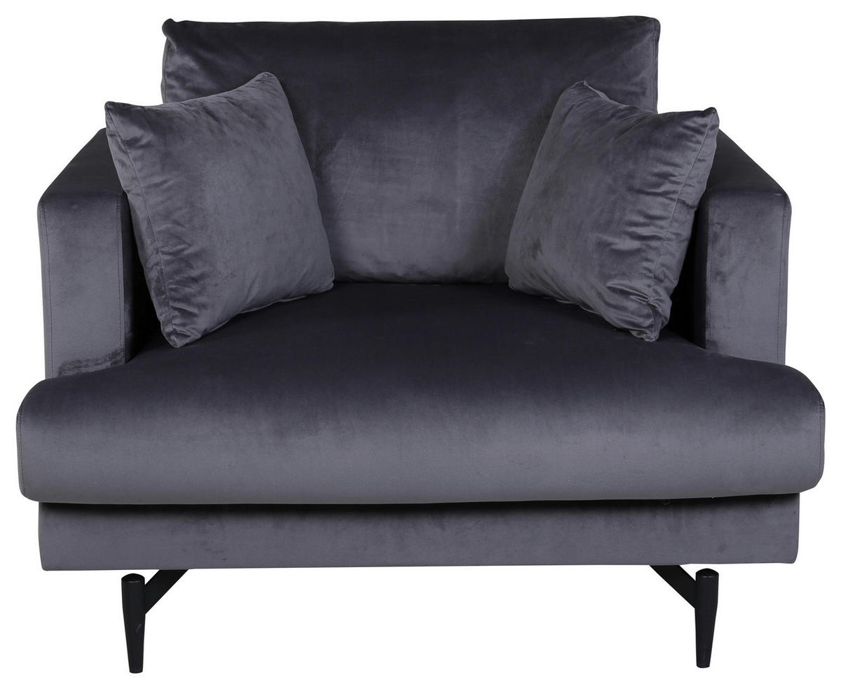 SESSEL in Dunkelgrau  - Dunkelgrau, Design, Textil/Metall (104/82/92cm) - Livetastic