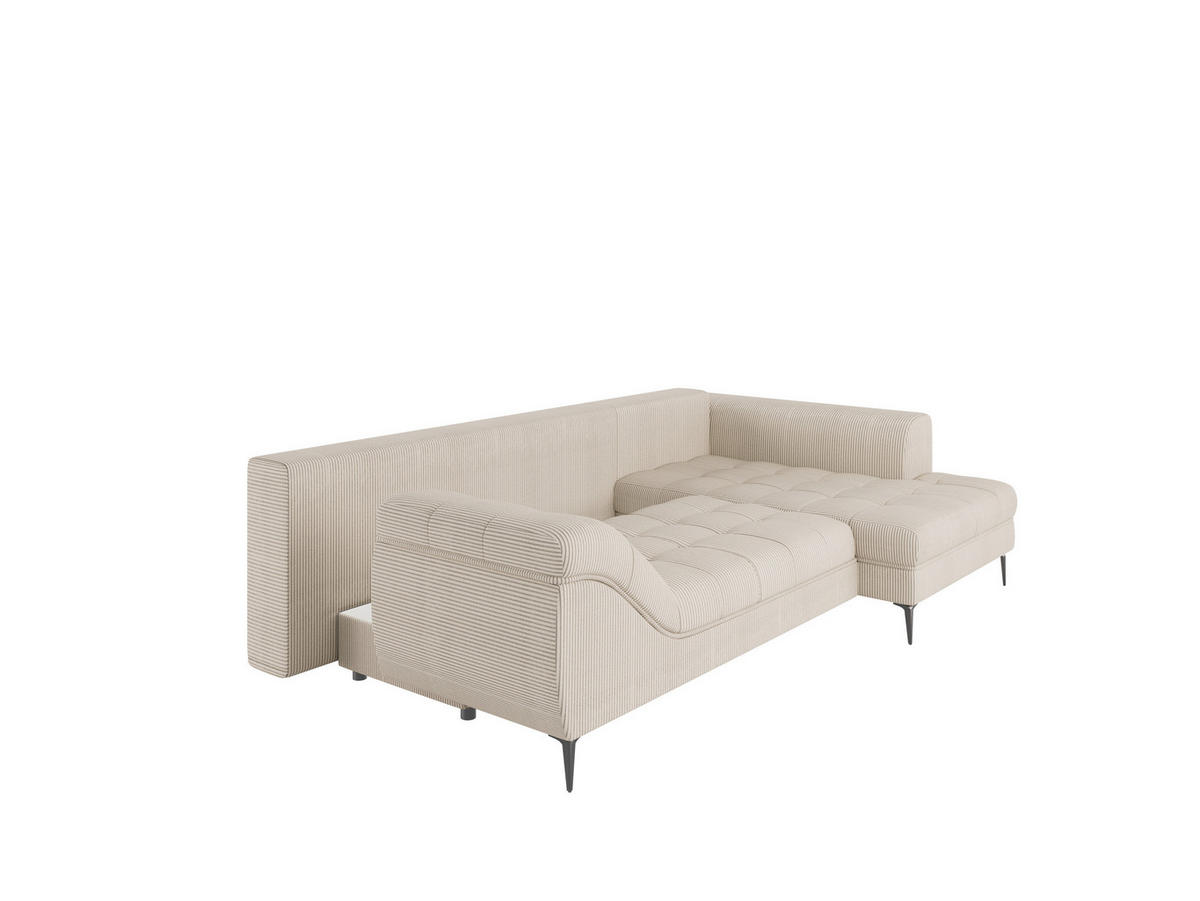 ECKSOFA Creme  - Creme/Schwarz, Design, Textil (177/276cm) - MID.YOU