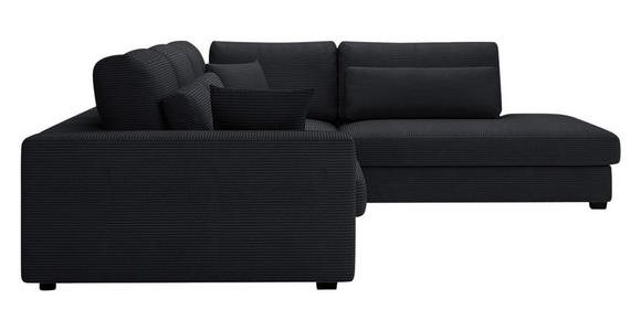 ECKSOFA in Cord Schwarz  - Schwarz, KONVENTIONELL, Kunststoff/Textil (314/250cm) - Carryhome