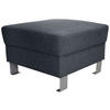 HOCKER Webstoff Grau  - Silberfarben/Grau, Design, Textil/Metall (62/41/62cm) - Xora