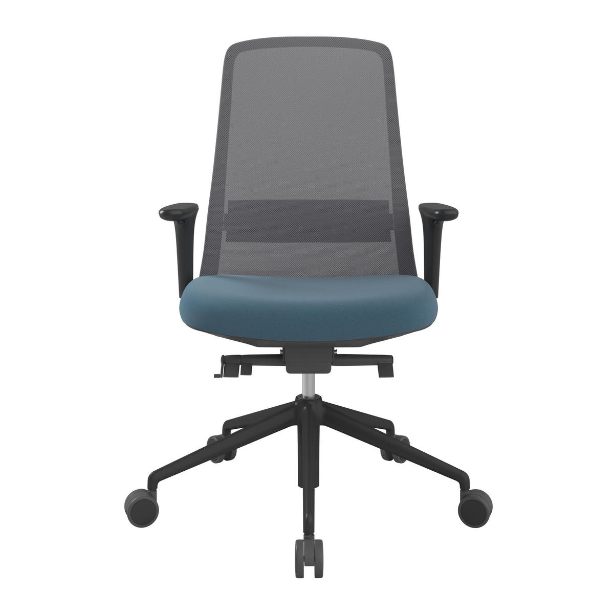 DREHSTUHL Blau, Grau, Schwarz  - Blau/Schwarz, MODERN, Kunststoff/Textil (70/103-115/70cm)