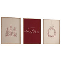 BILDERSET - Rot/Creme, Basics, Holzwerkstoff - X-Mas