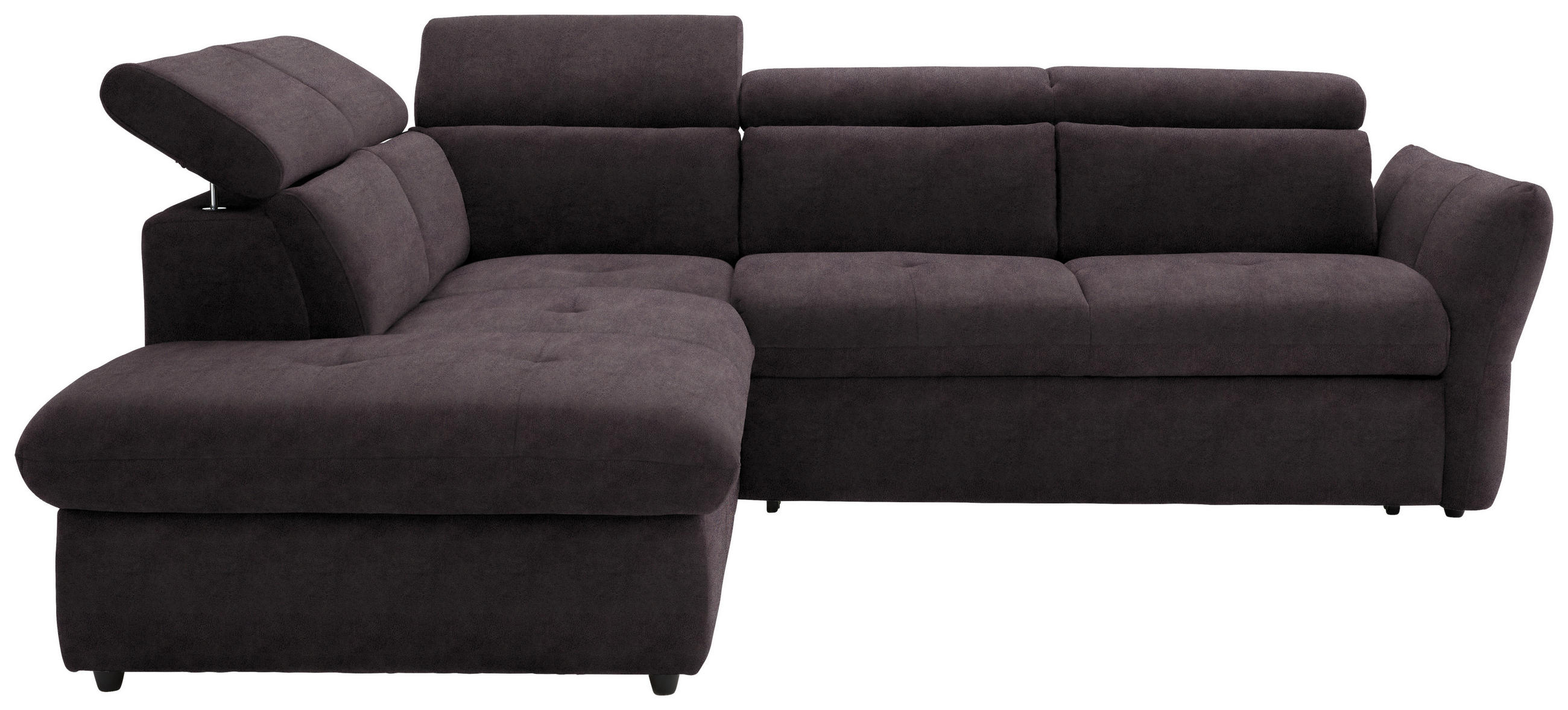 ECKSOFA  in Mikrofaser Dunkelbraun  224/254 cm  - Dunkelbraun/Schwarz, Design, Kunststoff/Textil (224/254cm) - Stylife