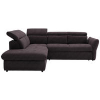 ECKSOFA  in Mikrofaser Dunkelbraun  224/254 cm  - Dunkelbraun/Schwarz, Design, Kunststoff/Textil (224/254cm) - Stylife