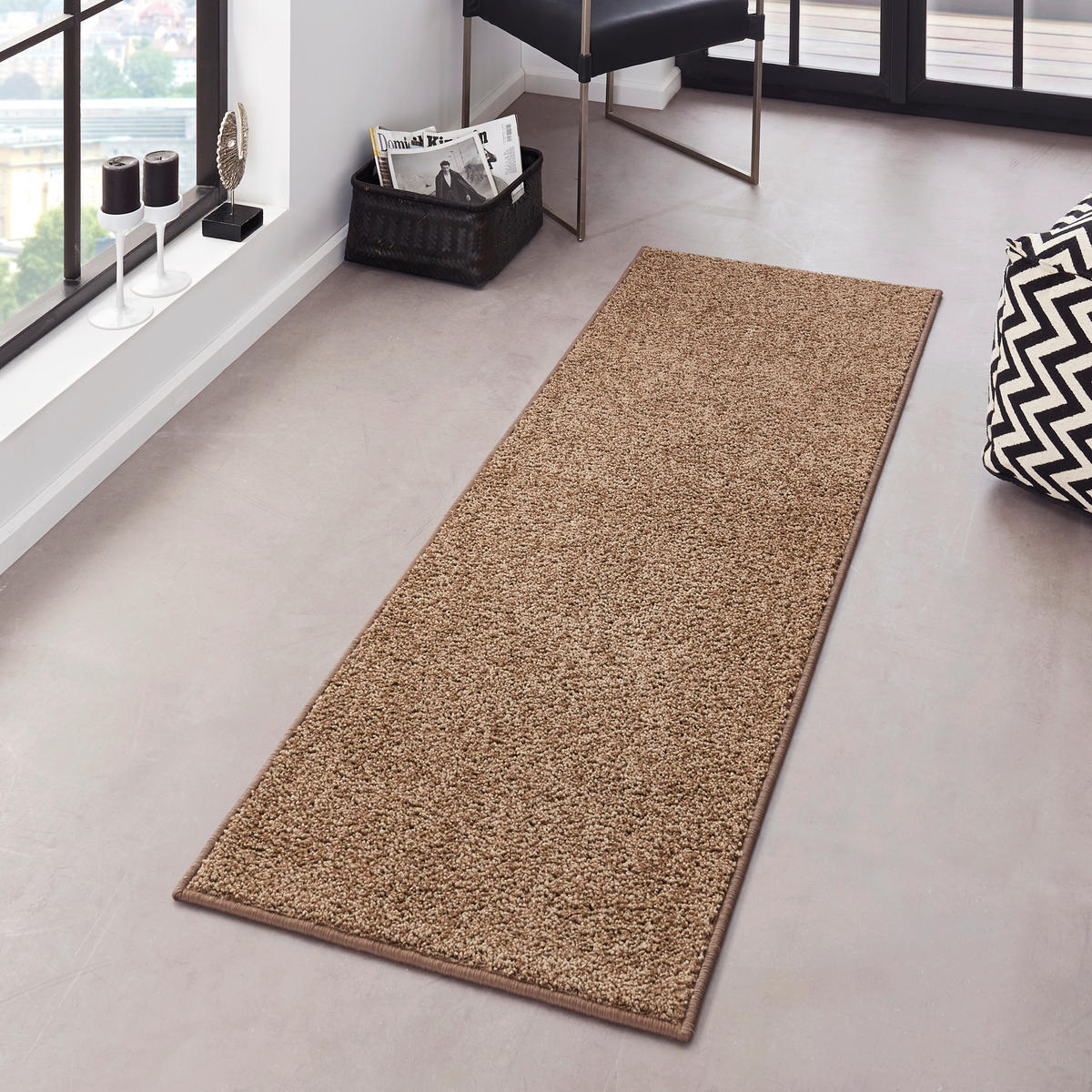 LÄUFER 80/200 cm Pure  - Hellbraun, Basics, Kunststoff (80/200cm)
