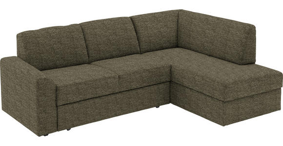 ECKSOFA in Webstoff Hellbraun  - Hellbraun/Schwarz, KONVENTIONELL, Kunststoff/Textil (224/165cm) - Xora