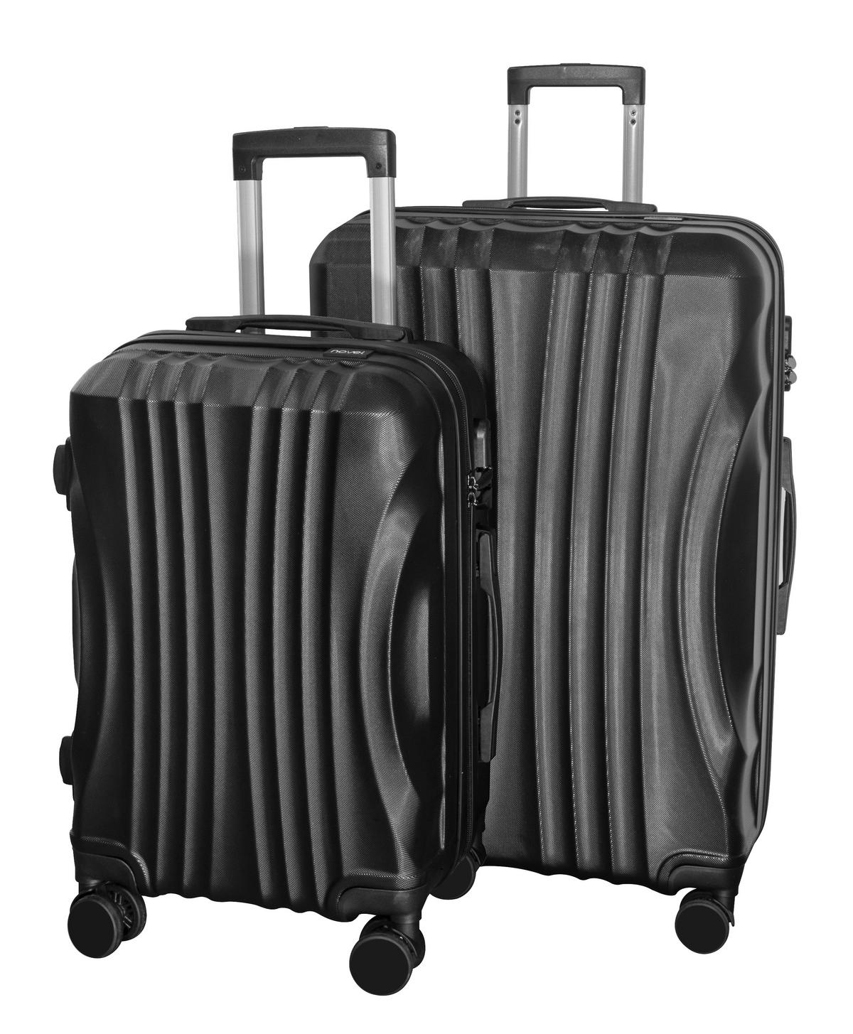 REISEKOFFERSET Schwarz 2-teilig  - Schwarz, Lifestyle, Kunststoff/Textil - Novel