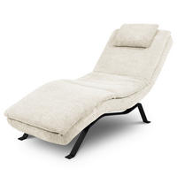 RELAXLIEGE Echtleder Weiß  - Schwarz/Weiß, Design, Leder/Metall (65/95/171cm) - Celina Home