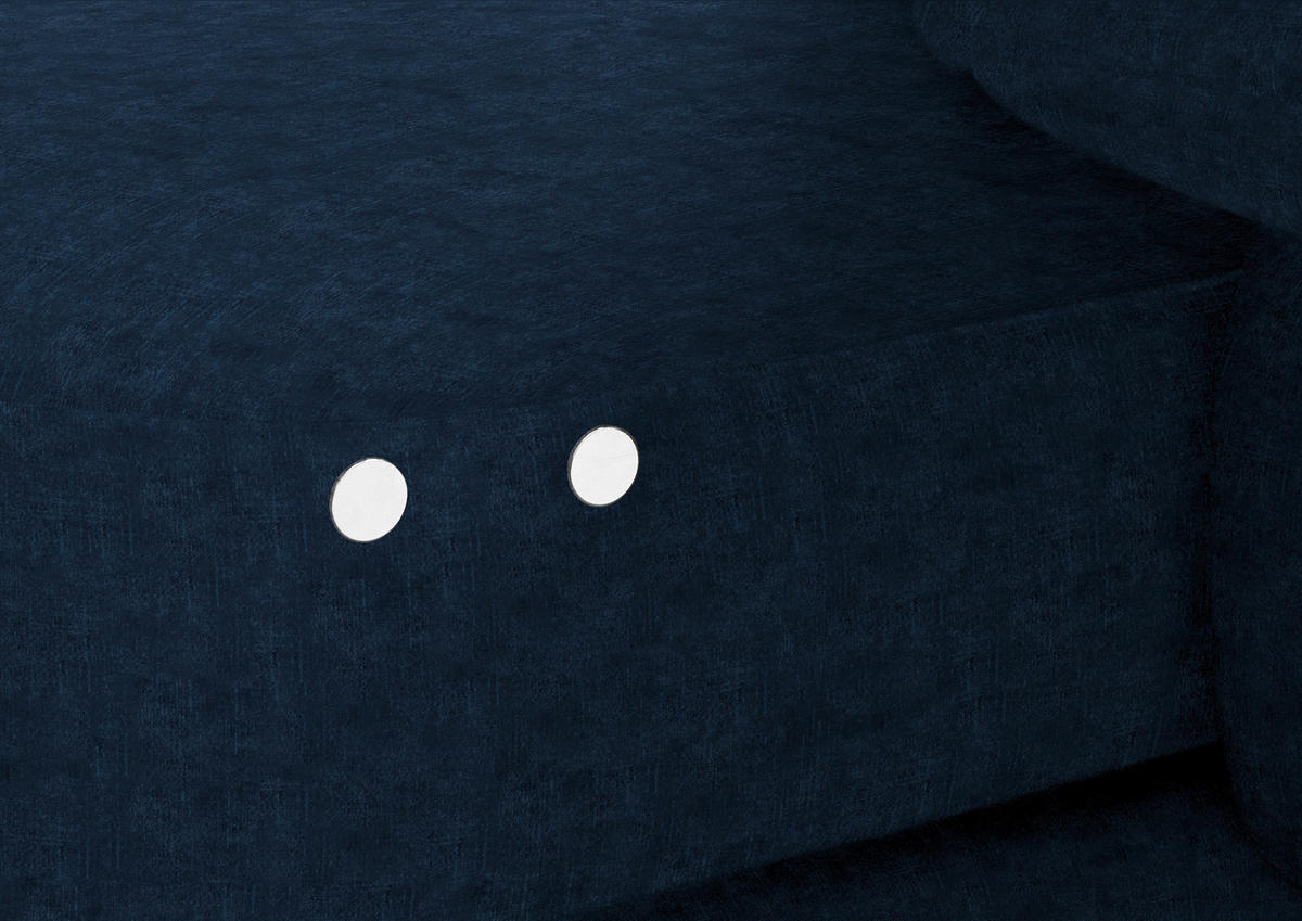 ECKSOFA in Velours Dunkelblau  - Schwarz/Dunkelblau, Design, Textil/Metall (310/180cm) - Dieter Knoll