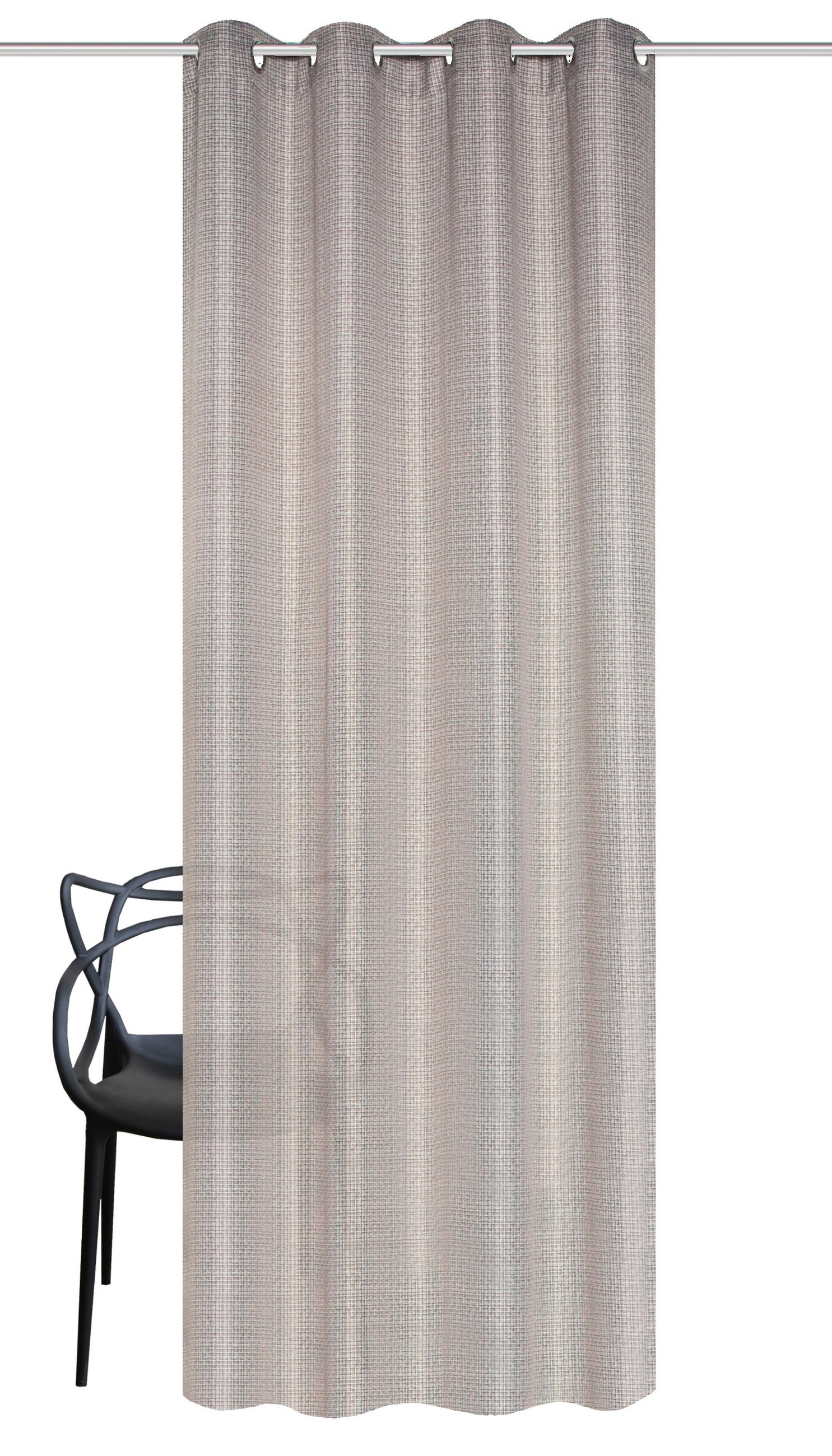 ÖSENVORHANG halbtransparent  - Braun, Basics, Textil (140/245cm)