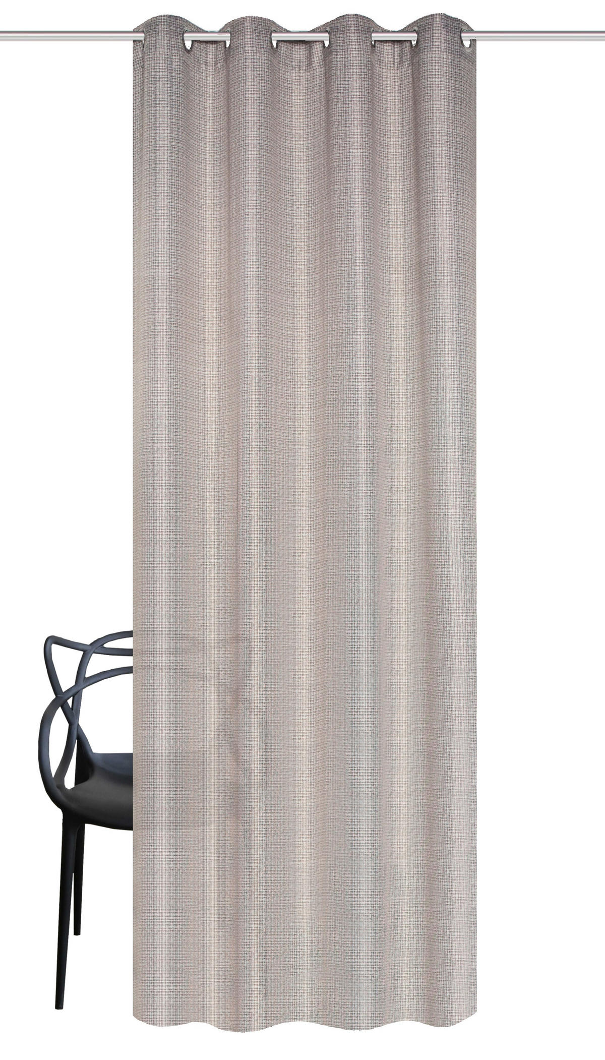 ÖSENVORHANG halbtransparent  - Braun, Basics, Textil (140/245cm)