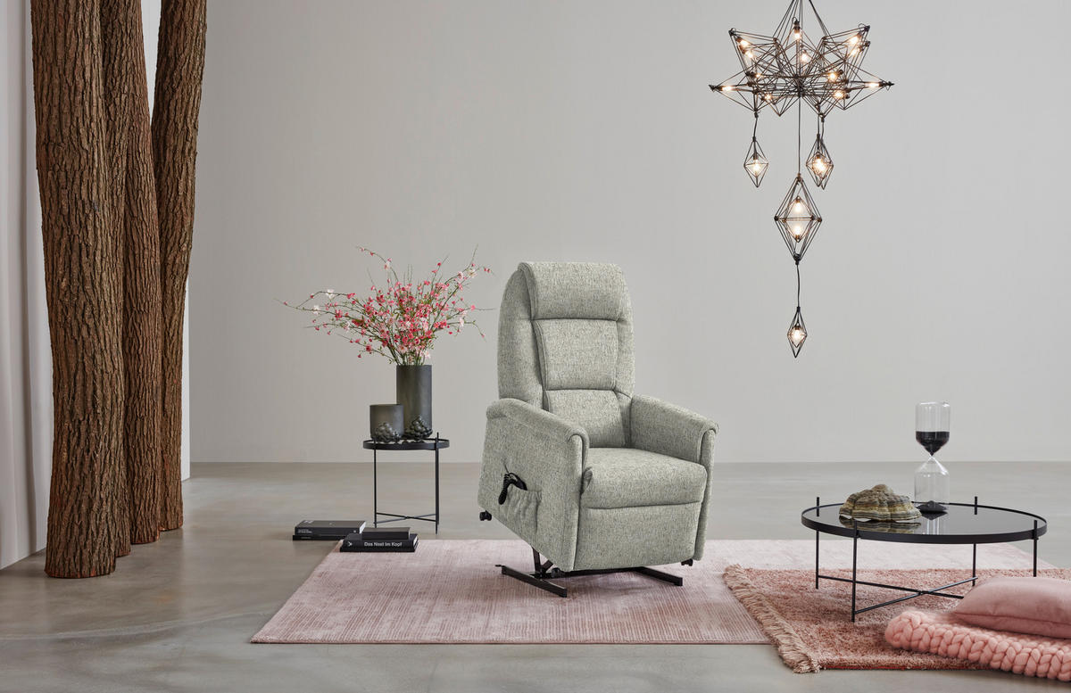 FERNSEHSESSEL in Flachgewebe Ecru  - Ecru/Schwarz, KONVENTIONELL, Kunststoff/Textil (69/105/82cm) - Himolla