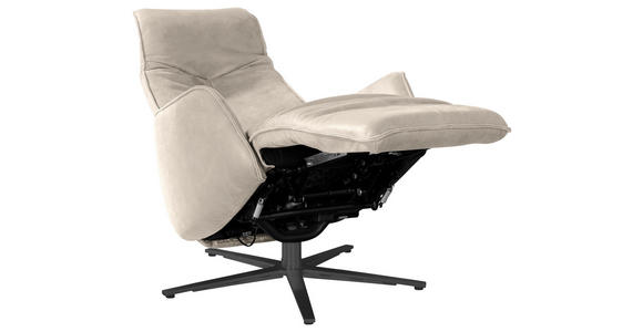 RELAXSESSEL in Leder Creme  - Anthrazit/Creme, Design, Leder/Metall (71/114/84cm) - Ambiente