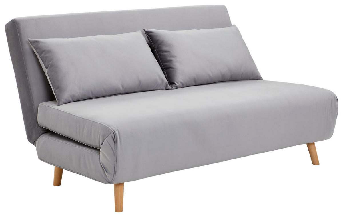 ROZKLADACIA POHOVKA, textil, svetlosivá - prírodná farba/svetlosivá, Design, drevo/textil (141/81/90cm) - Carryhome