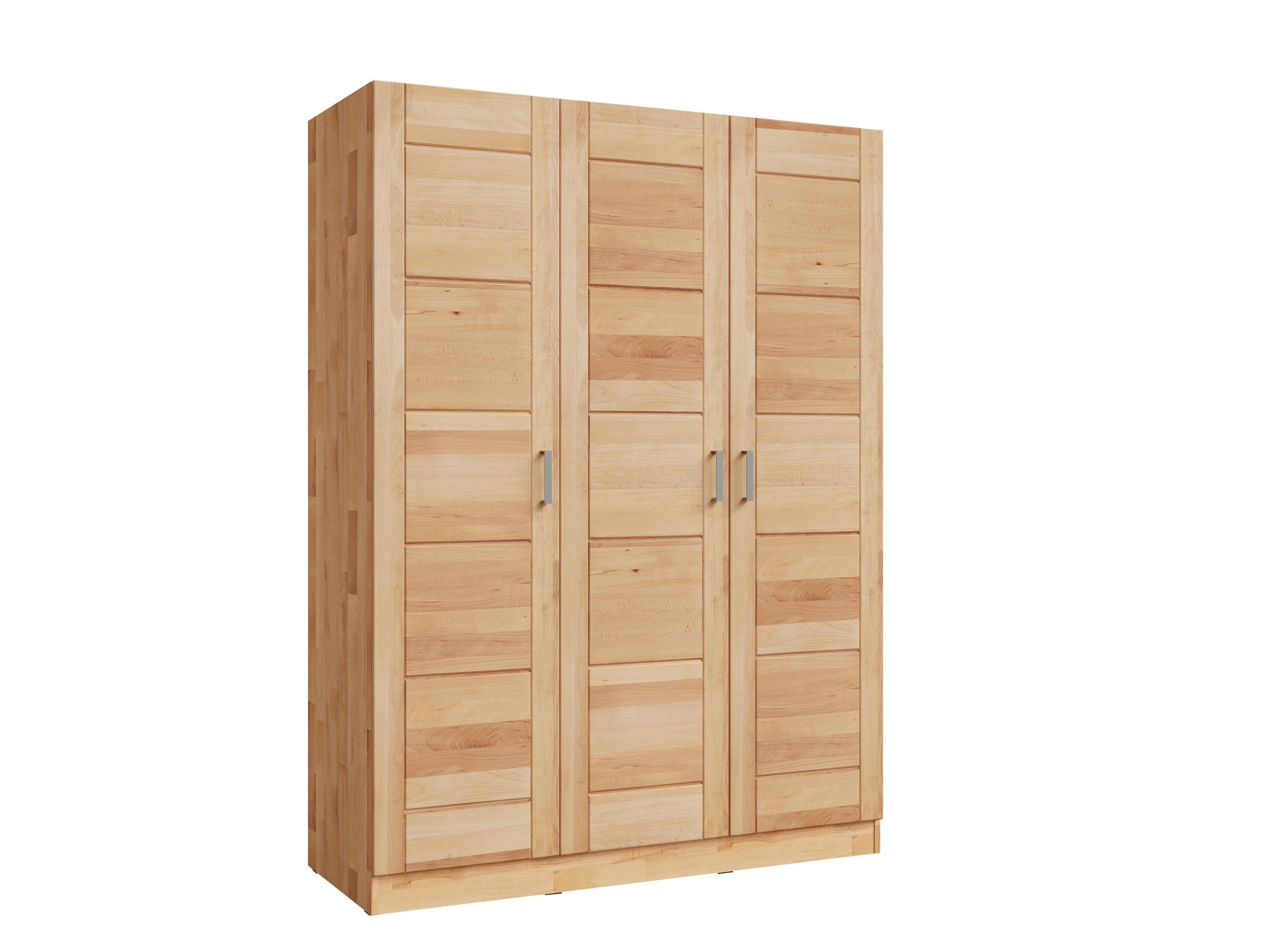 DREHTÜRENSCHRANK 152/205,5/60 cm,  in Buchefarben, 3 Tür(en)  - Chromfarben/Buchefarben, MODERN, Holz/Metall (152/205,5/60cm) - MID.YOU