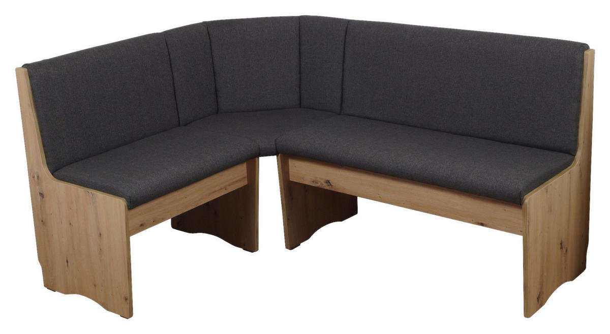 ECKBANKGRUPPE in Textil, Holzwerkstoff Dunkelgrau, Eiche Artisan  - Dunkelgrau/Eiche Artisan, KONVENTIONELL, Holz/Holzwerkstoff (125/165cm)