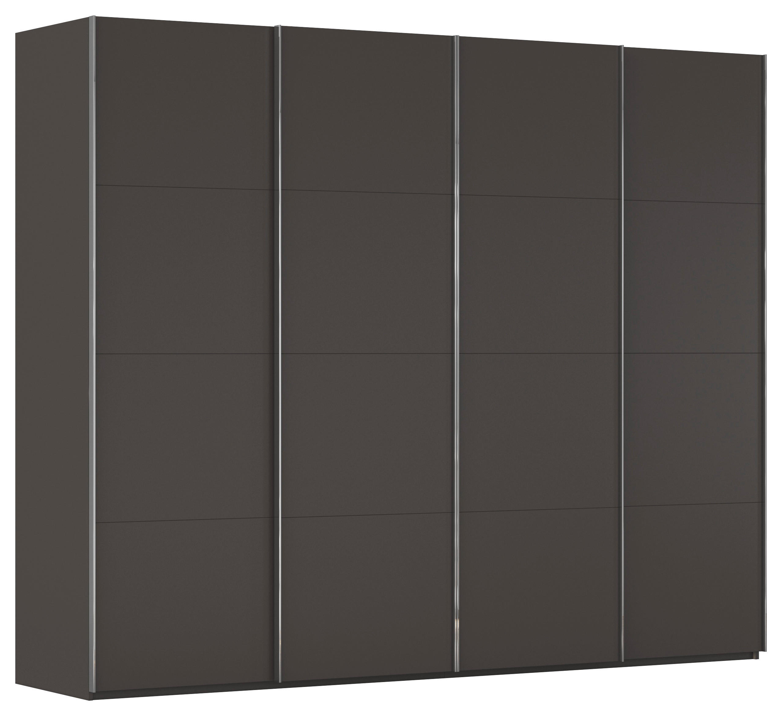 SCHWEBETÜRENSCHRANK 271/223/68 cm 4-türig Graphitfarben  - Chromfarben/Graphitfarben, Design, Holzwerkstoff/Metall (271/223/68cm) - Novel
