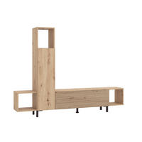 WOHNWAND 2-teilig  in Eiche Artisan  184/138/30 cm  - Schwarz/Eiche Artisan, Natur, Holzwerkstoff (184/138/30cm) - Boxxx