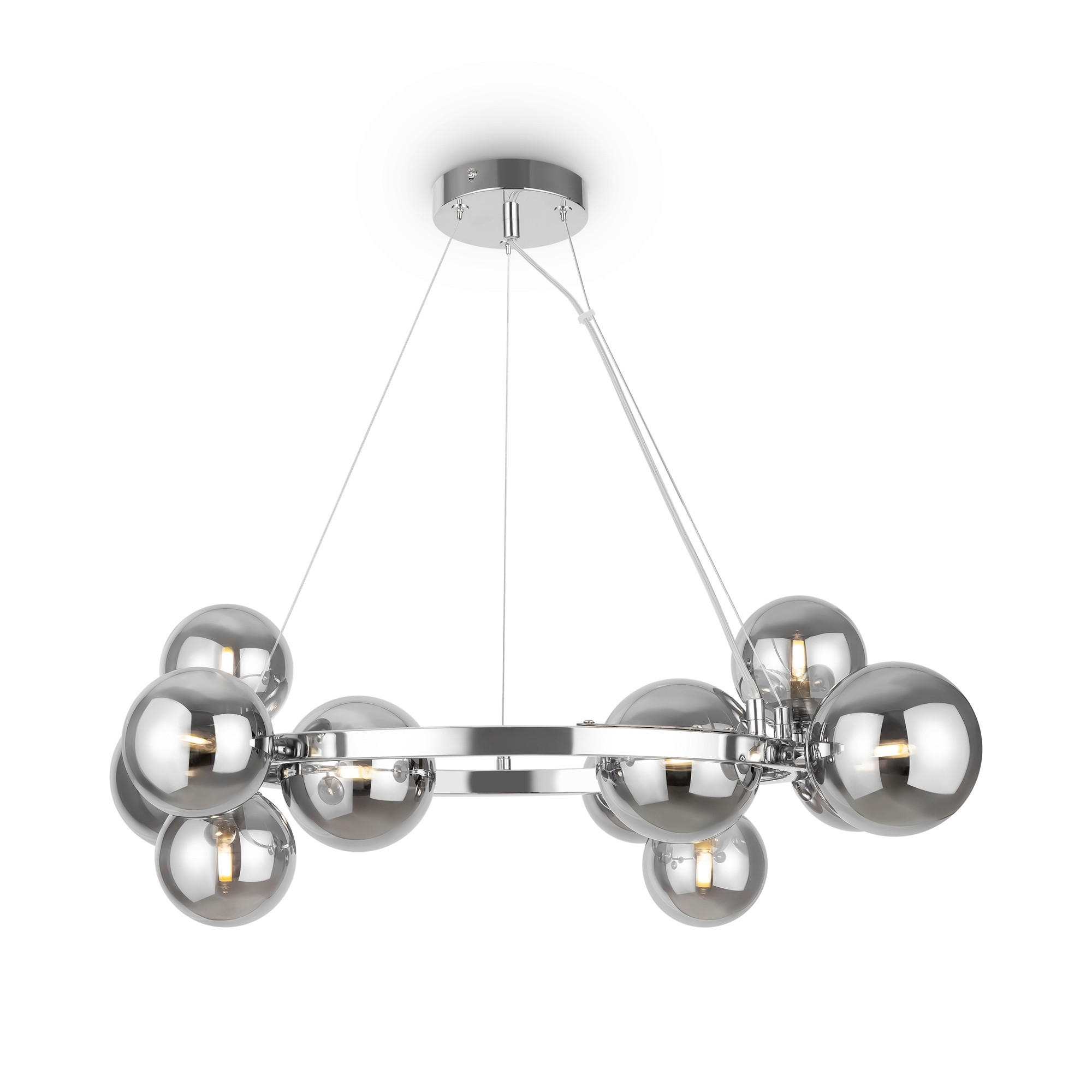 PENDELLEUCHTE Modern 67/25 cm  - Chromfarben/Grau, Trend, Glas/Metall (67/25cm) - MAYTONI
