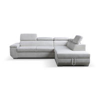 ECKSOFA LARS I Creme Cord  - Chromfarben/Creme, Design, Kunststoff/Textil (215/264cm) - Livetastic