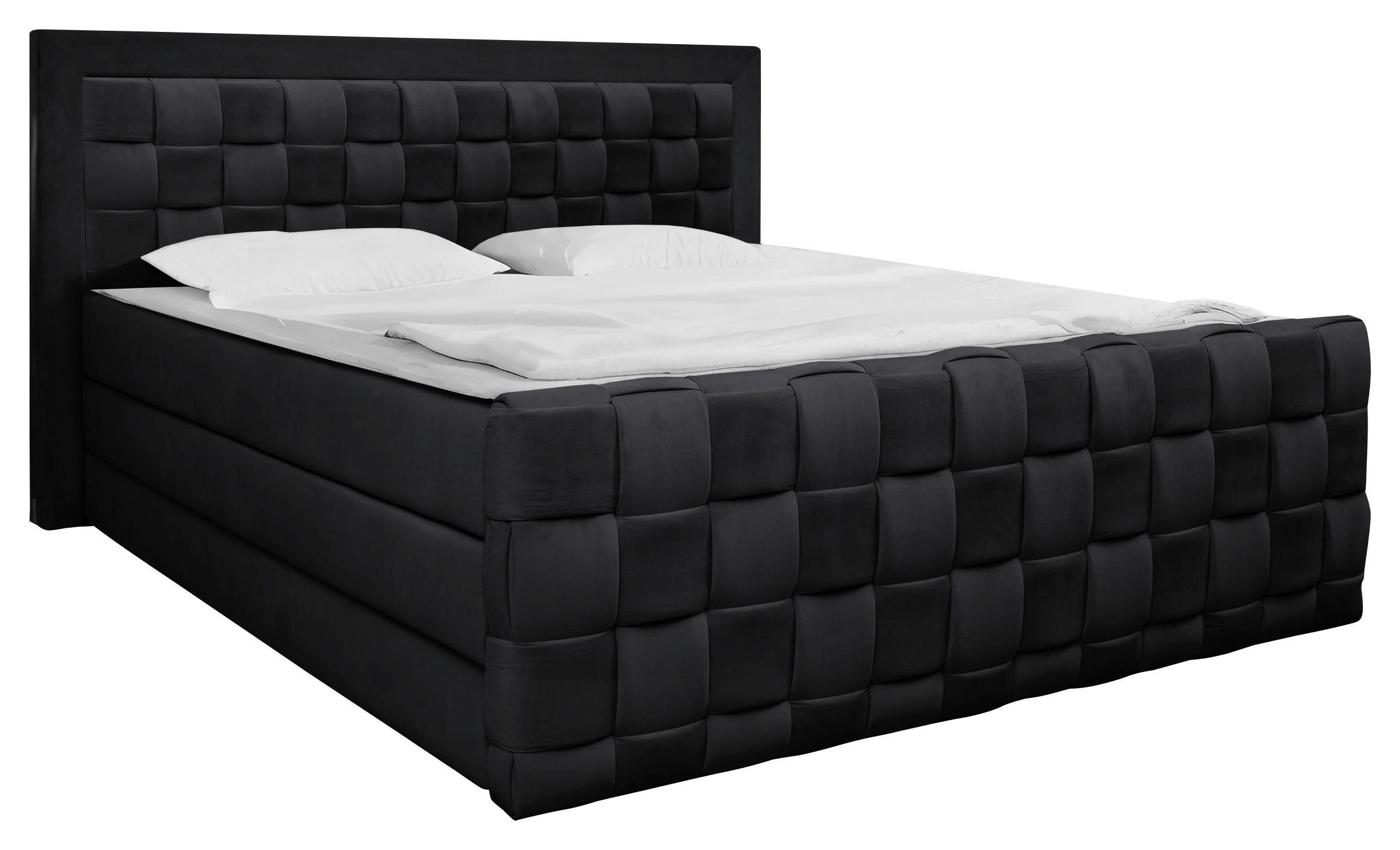 BOXSPRINGBETT 140/200 cm  in Schwarz  - Schwarz, MODERN, Textil (140/200cm) - Livetastic