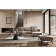 ECKSOFA inkl. Funktionen Taupe Chenille  - Taupe/Schwarz, Design, Textil/Metall (282/189cm) - Novel