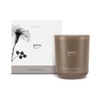 DUFTKERZE Rose, Bergamotte, Amber, Zedernholz, Schwarze Johannisbeere, Vetiver, Gardenie  - Braun, Basics, Glas/Naturmaterialien (11,5/11,5/12cm) - Ipuro