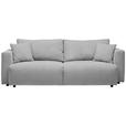 SCHLAFSOFA Cord Silberfarben  - Silberfarben/Schwarz, Design, Kunststoff/Textil (250/92/105cm) - Carryhome