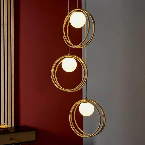 HÄNGELEUCHTE Endon Emilio 45/212.5 cm   - Goldfarben/Opal, Design, Glas (45/212.5cm) - ENDON