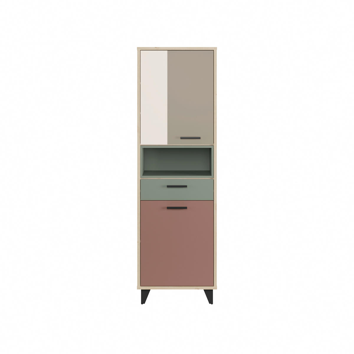 REGAL  59,8/192,4/41,5 cm Taupe, Sandfarben, Terracotta, Salbeigrün, Eiche Artisan  - Taupe/Sandfarben, Design, Holzwerkstoff/Kunststoff (59,8/192,4/41,5cm) - Carryhome
