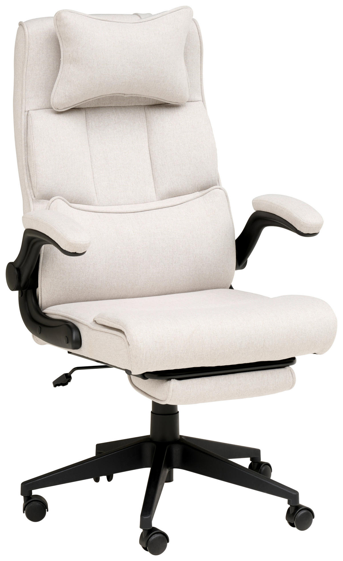 CHEFSESSEL  in Webstoff Creme  - Creme/Schwarz, MODERN, Kunststoff/Textil (62/112-122/65cm) - MID.YOU