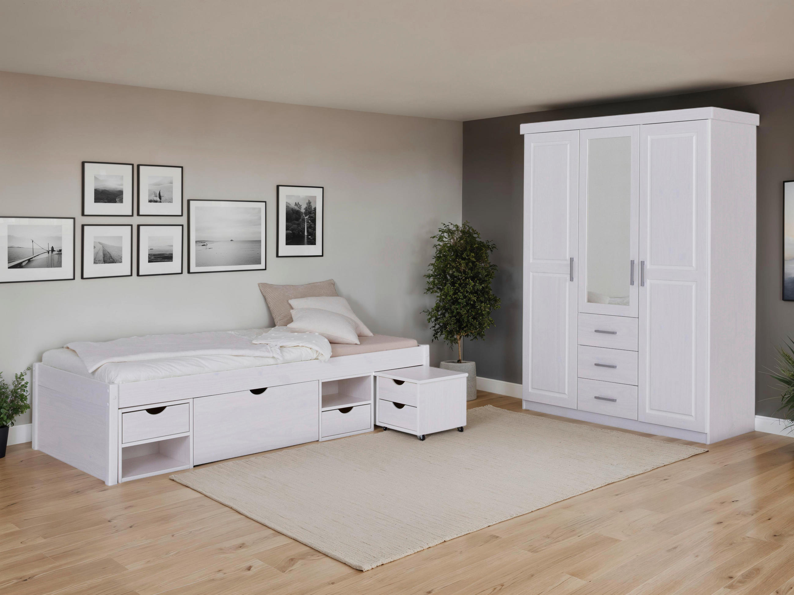 EINZELZIMMER Weiß  - Naturfarben/Weiß, MODERN, Holz - MID.YOU