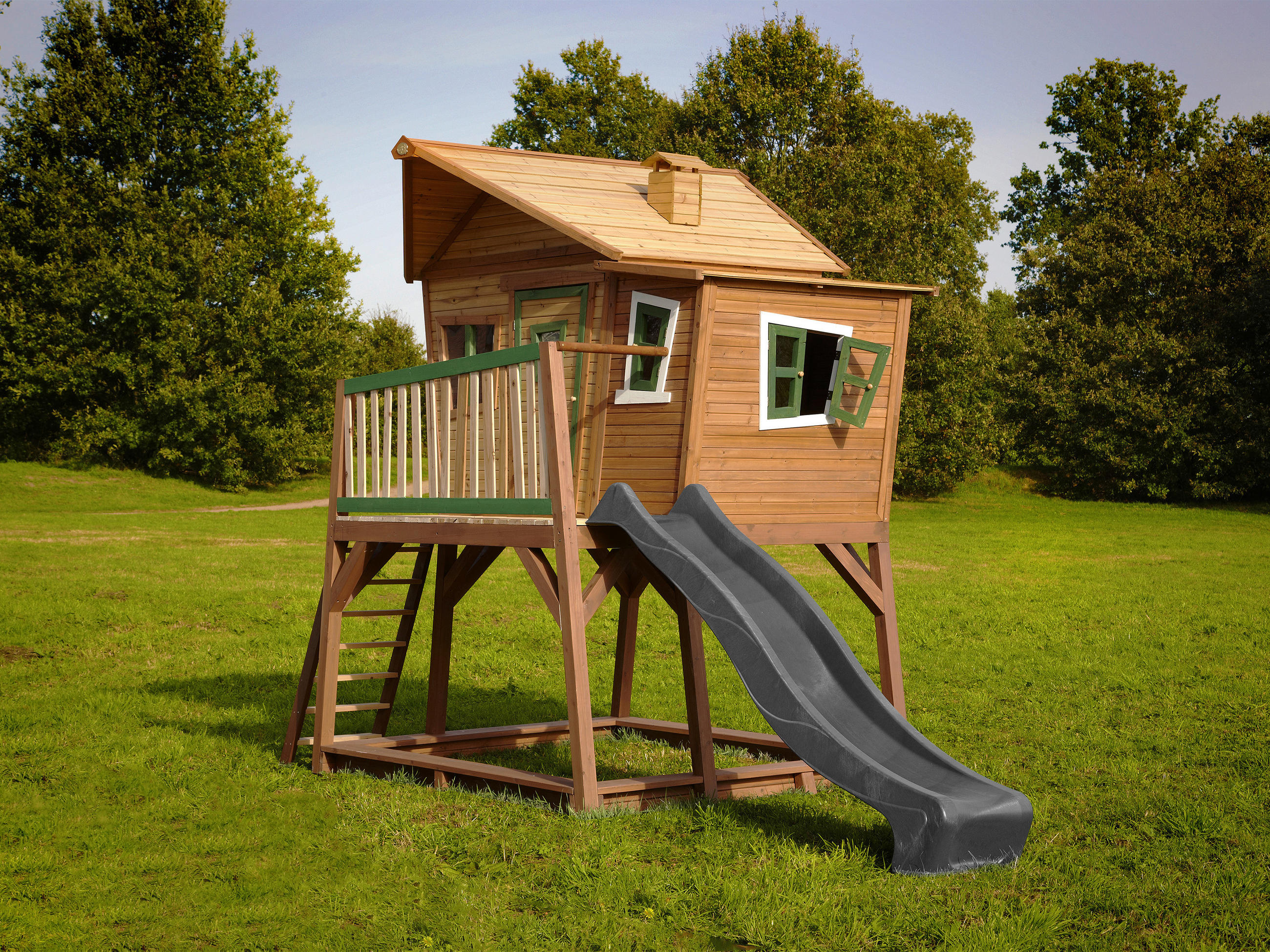 SPIELTURM  - Braun/Grau, KONVENTIONELL, Holz (432/288/193cm) - Ambia Garden