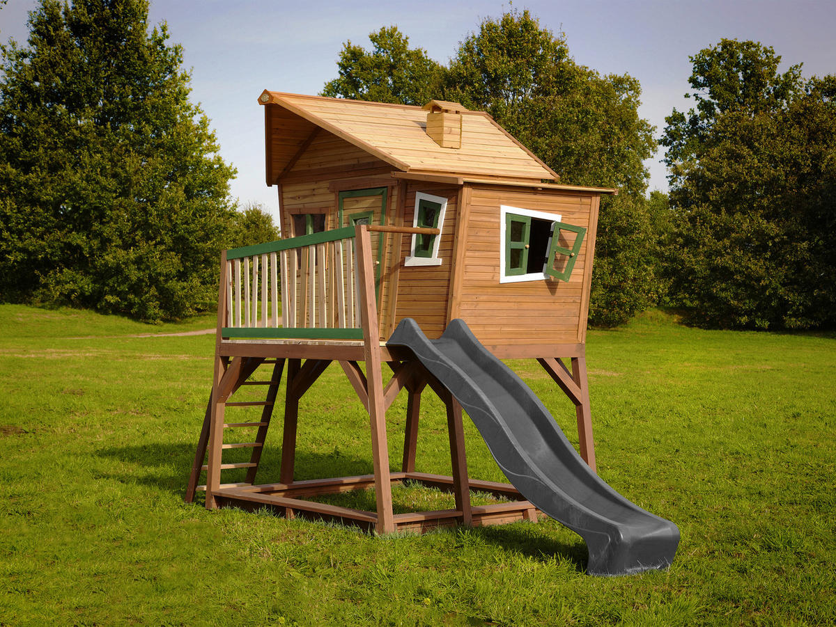 SPIELTURM 432/288/193 cm  - Braun/Grau, KONVENTIONELL, Holz (432/288/193cm) - Ambia Garden