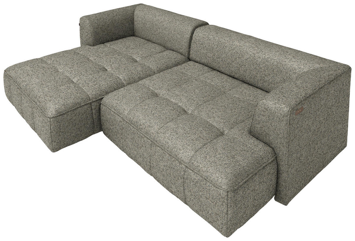 ECKSOFA Webstoff Beige  - Beige/Schwarz, Design, Kunststoff/Textil (288/188cm) - Welnova