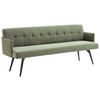 SITZBANK 206/85/69 cm Cord Olivgrün Metall  - Schwarz/Olivgrün, Design, Textil/Metall (206/85/69cm) - Johann Jakob