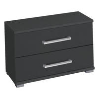 SÄNGBORD i grå  - kromfärg/grå, Design, trämaterial/plast (50/38/37cm) - Xora