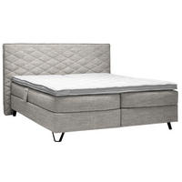 BOXSPRINGBETT 160/200 cm  in Hellgrau  - Hellgrau/Schwarz, KONVENTIONELL, Holz/Textil (160/200cm) - Sjöholm