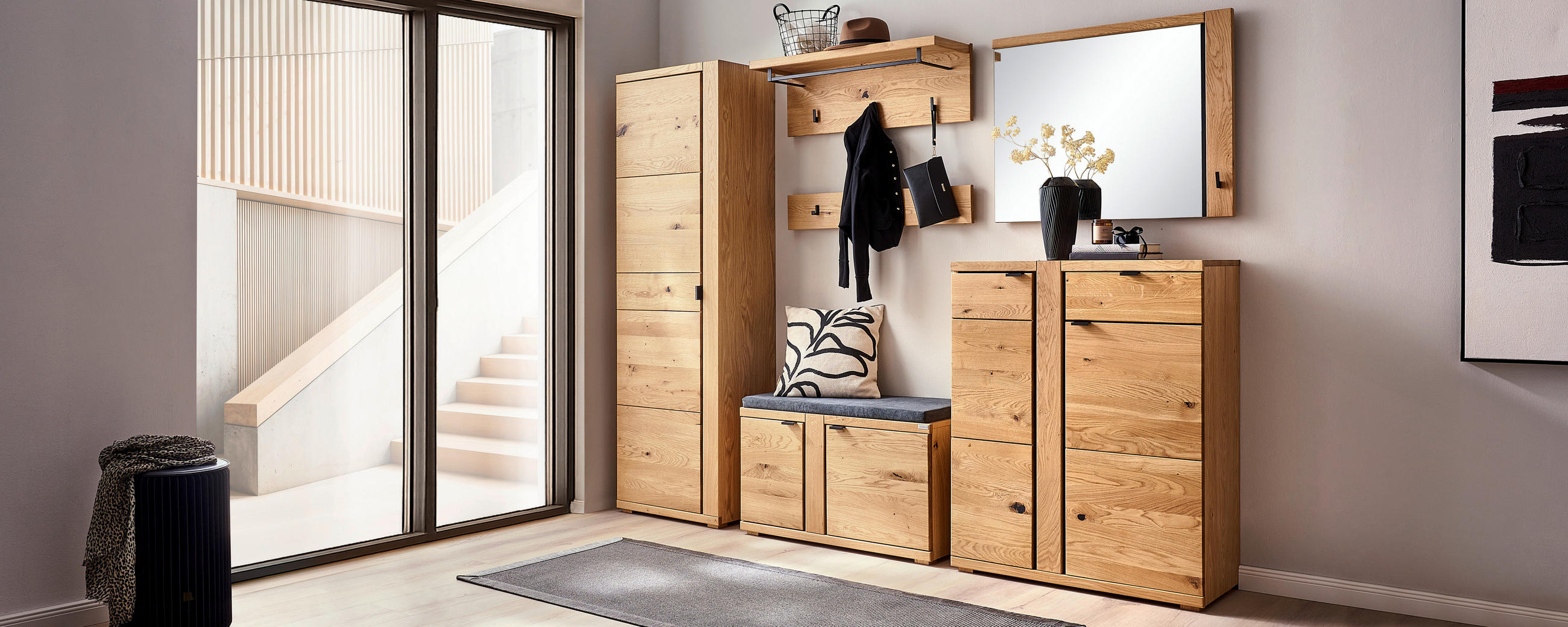SCHUHSCHRANK 90/111,5/38 cm - Wildeiche/Anthrazit, Natur, Holz/Holzwerkstoff (90/111,5/38cm) - Linea Natura