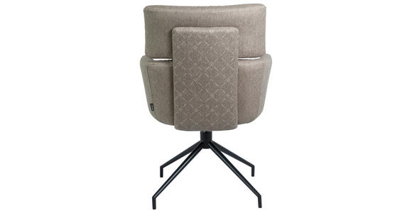 ARMLEHNSTUHL  Stoffauswahl, Sitzfläche 360° drehbar, automatische Rückholfunktion Webstoff  Grau, Schwarz  - Schwarz/Grau, Design, Textil/Metall (62/92/66cm) - Dieter Knoll