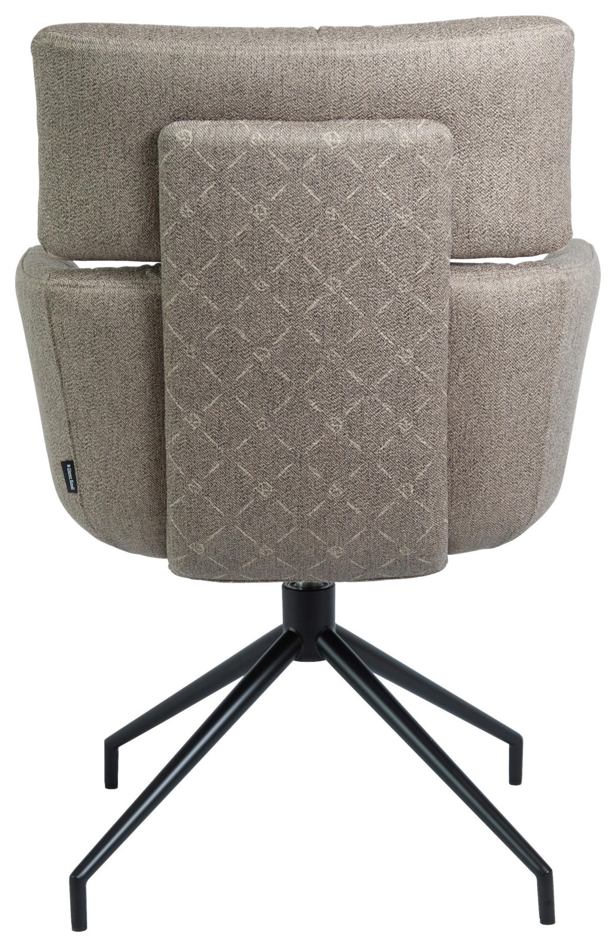 ARMLEHNSTUHL  Stoffauswahl, Sitzfläche 360° drehbar, automatische Rückholfunktion Webstoff  Grau, Schwarz  - Schwarz/Grau, Design, Textil/Metall (62/92/66cm) - Dieter Knoll