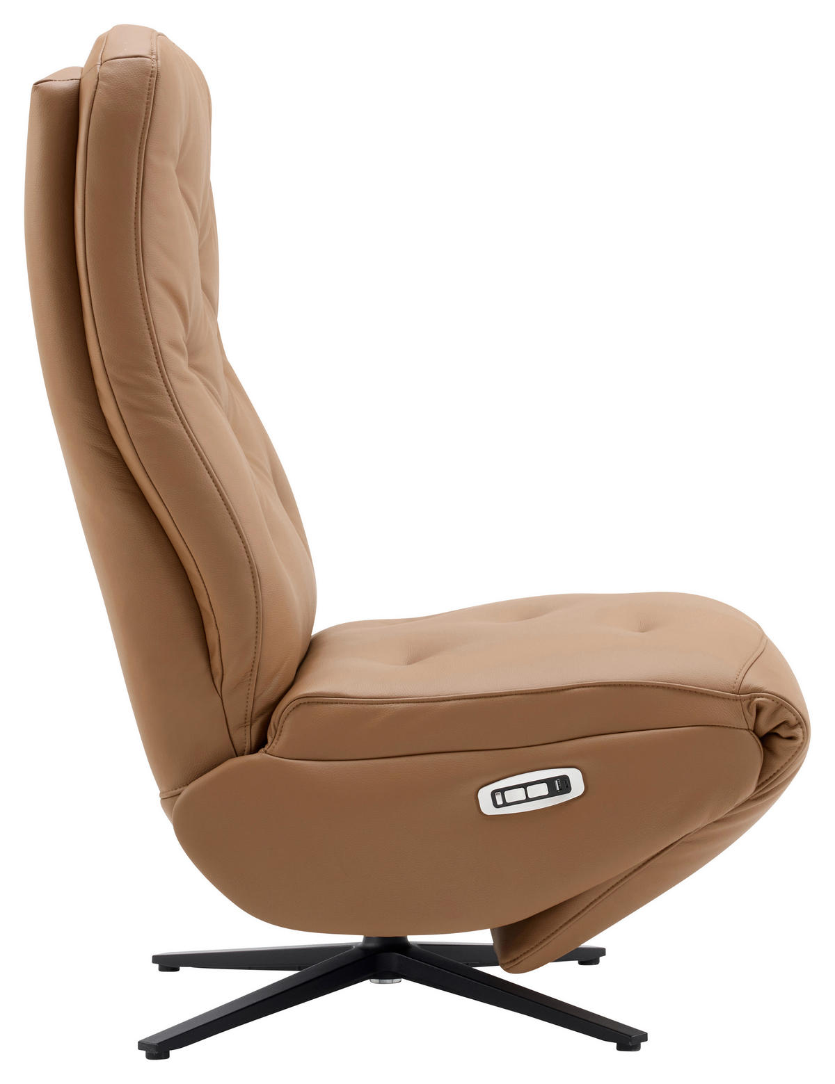 RELAXSESSEL NORA Lederlook, Mikrofaser    - Schwarz/Braun, Design, Textil/Metall (68/113/84cm) - Livetastic