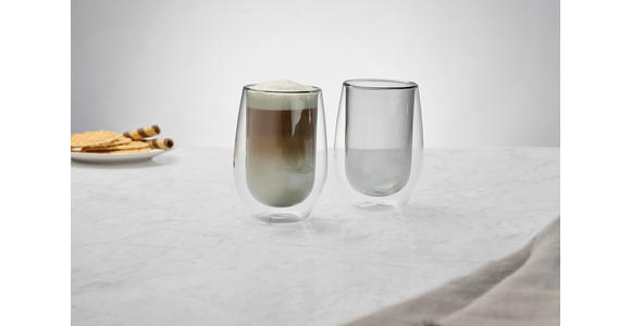KAFFEEGLAS - Grau, KONVENTIONELL, Glas (7,5/12,5cm) - Novel
