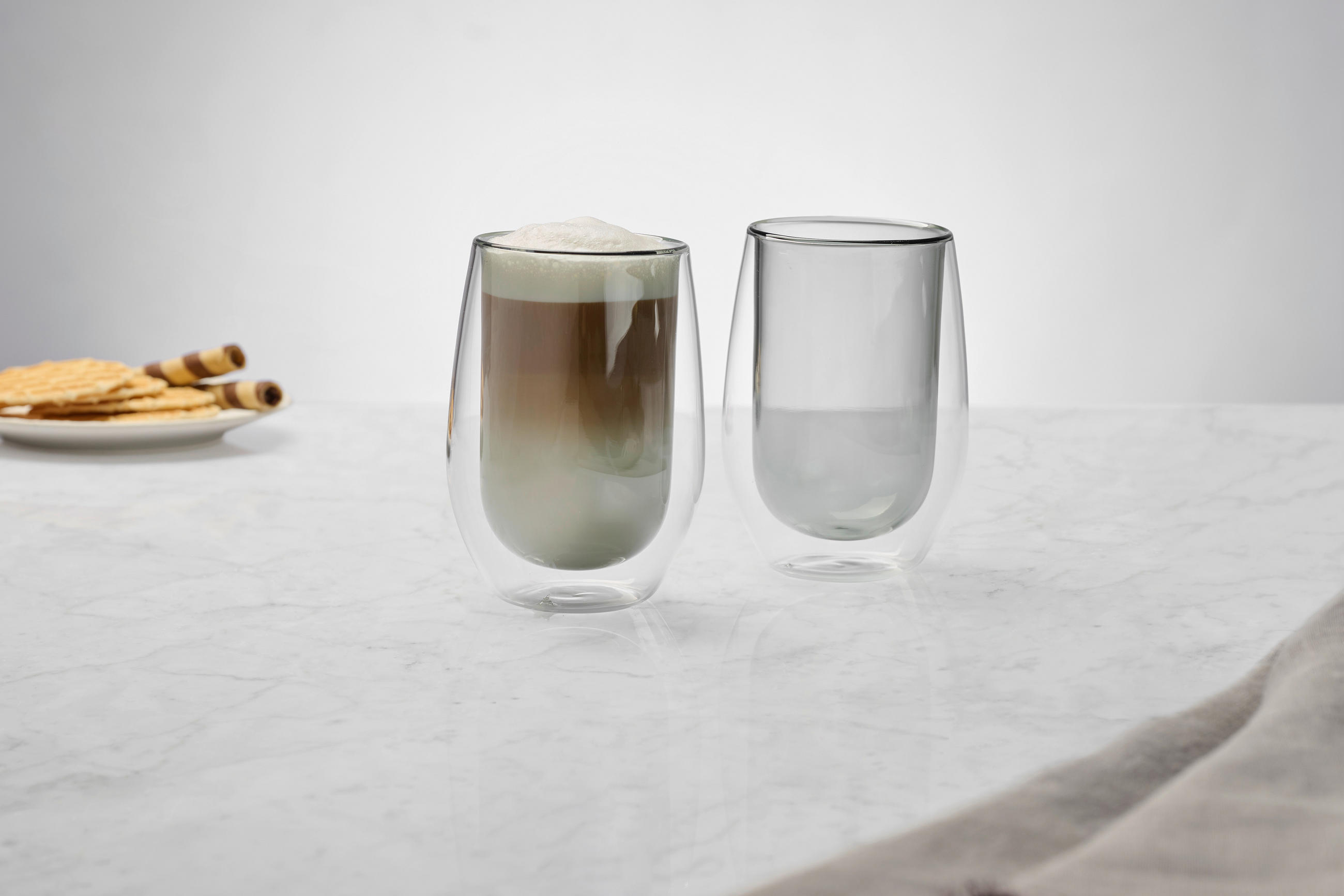 KAFFEEGLAS - Grau, KONVENTIONELL, Glas (7,5/12,5cm) - Novel