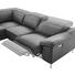 WOHNLANDSCHAFT Echtleder Lederlook Kopfteilverstellung, Relaxfunktion - Chromfarben/Schwarz, Design, Leder/Holz (267/219cm) - Cantus