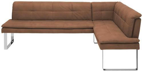 ECKBANK 213/154 cm Mikrofaser Chromfarben, Hellbraun Metall   - Chromfarben/Hellbraun, Design, Textil/Metall (213/154cm) - Novel