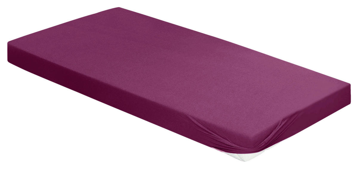 SPANNBETTTUCH Jersey 150/200 cm  - Brombeere, KONVENTIONELL, Textil (150/200cm) - Irisette