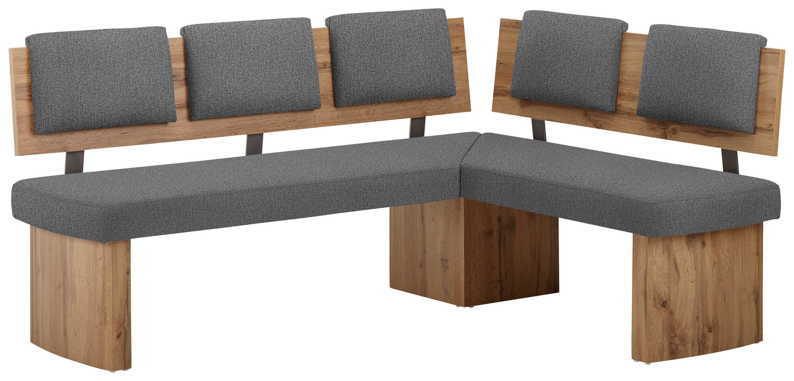 ECKBANK 165/125 cm  in Eichefarben, Graubraun  - Eichefarben/Graubraun, KONVENTIONELL, Holzwerkstoff/Textil (165/125cm) - Cantus