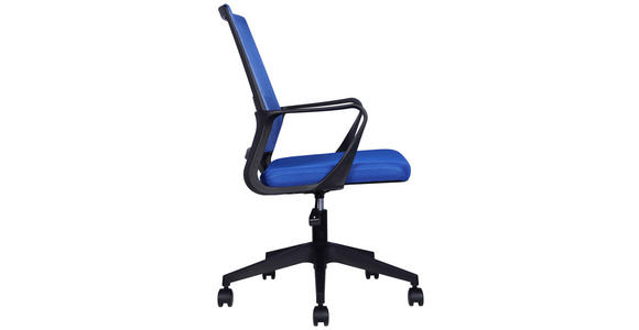 DREHSTUHL in Netzbespannung Blau, Schwarz - Blau/Schwarz, Design, Holz/Kunststoff (54/91/101/60cm) - Carryhome