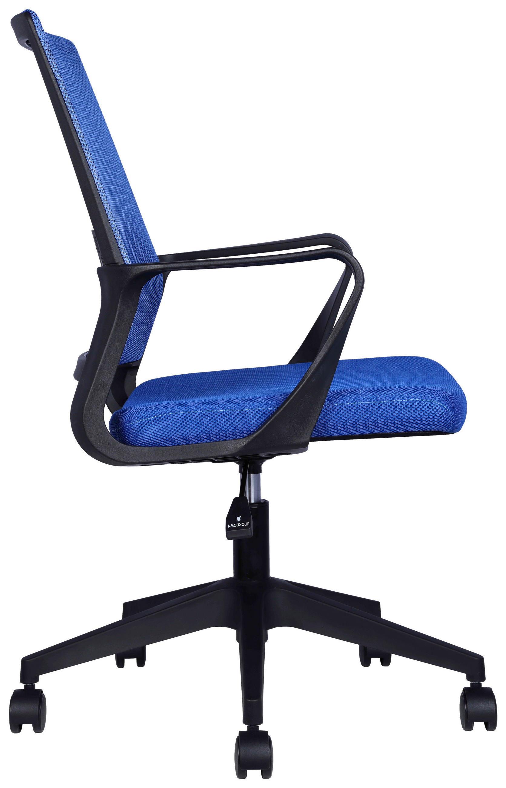 DREHSTUHL Netzbespannung Blau, Schwarz  - Blau/Schwarz, Design, Holz/Kunststoff (54/91/101/60cm) - Carryhome